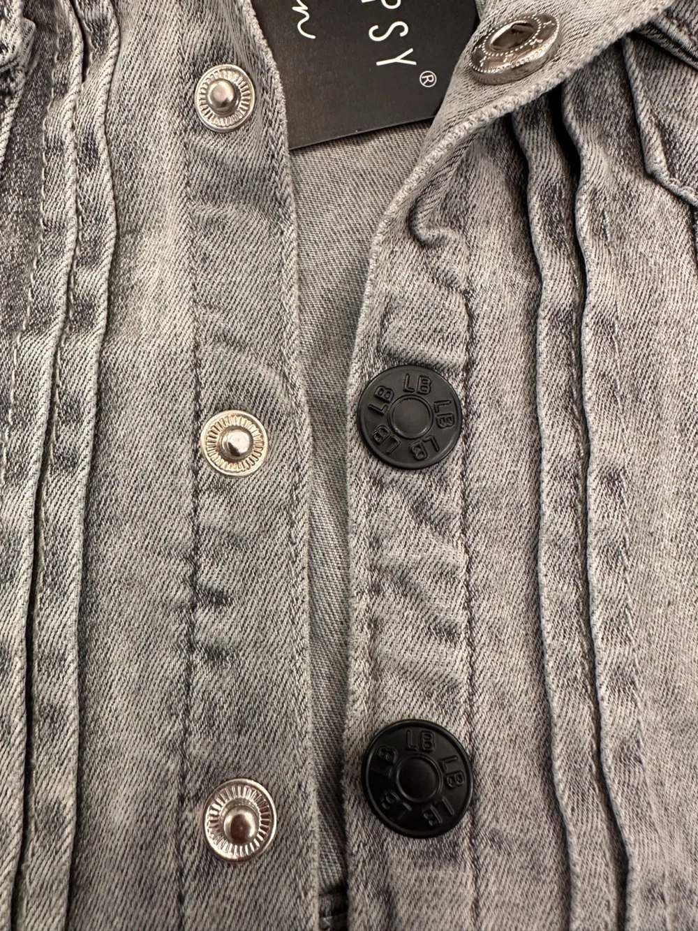 NWT Little Bipsy Grey Denim Vest, 6-12 Months